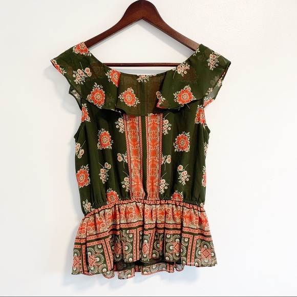 GUESS Women's Raechelle Ruffle Top Small - Picture 5 of 5